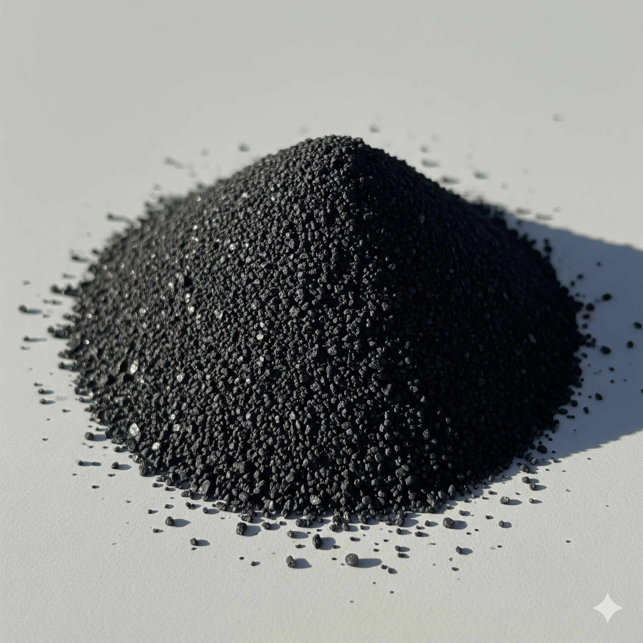 Imagen de gránulos de carbón activado de cerca.